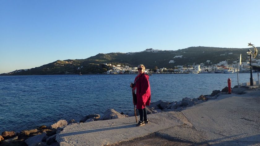 Adriana with Skala and Chora in background 2